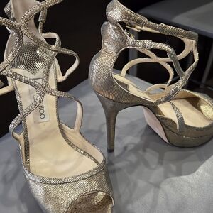 Jimmy Choo Gold Strappy Heels
